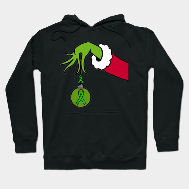 The Mean Green One holding a Awareness Ribbon Christmas ball (Green) Hoodie by CaitlynConnor